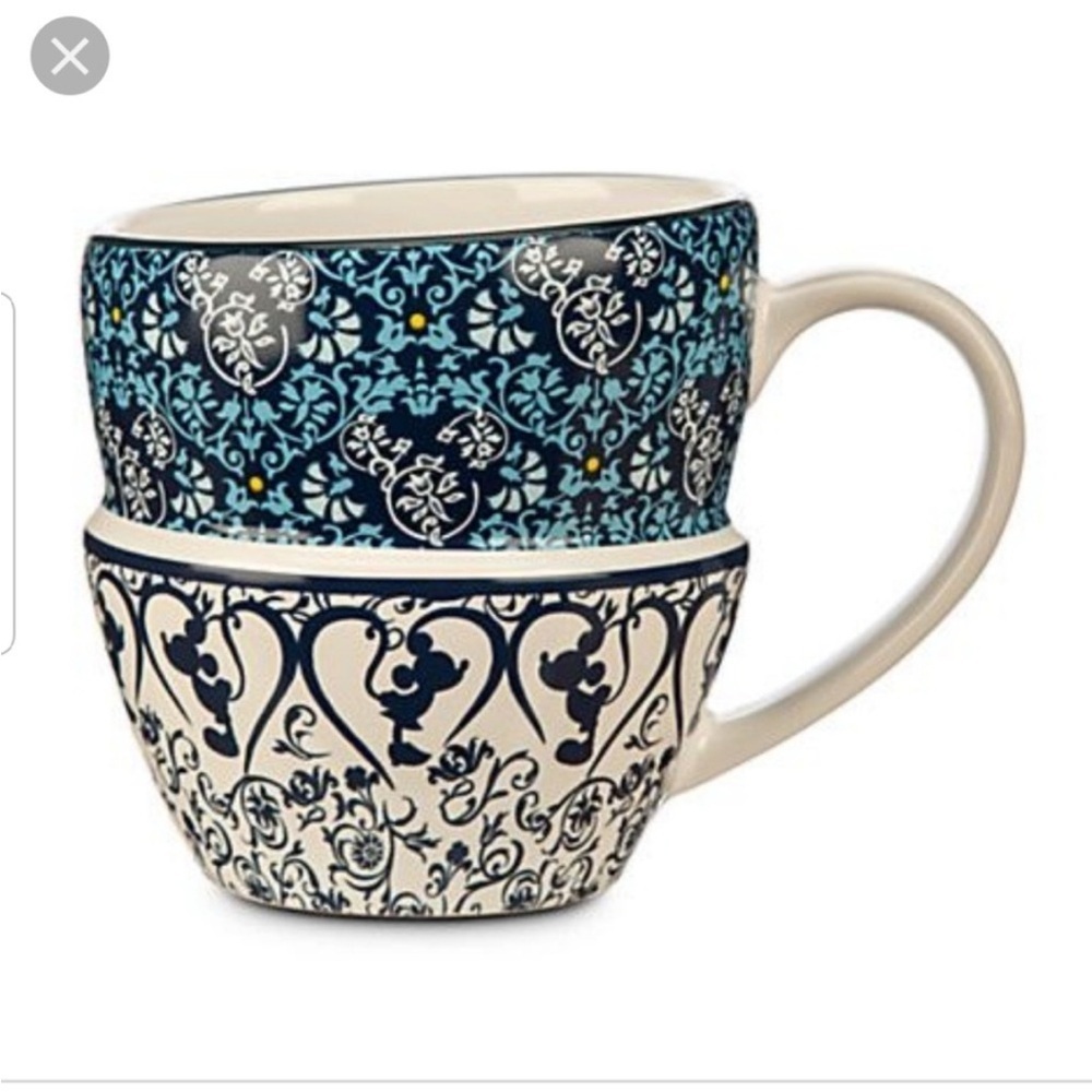 Mickey Mouse Icon Indigo Stacked Mug Blue White